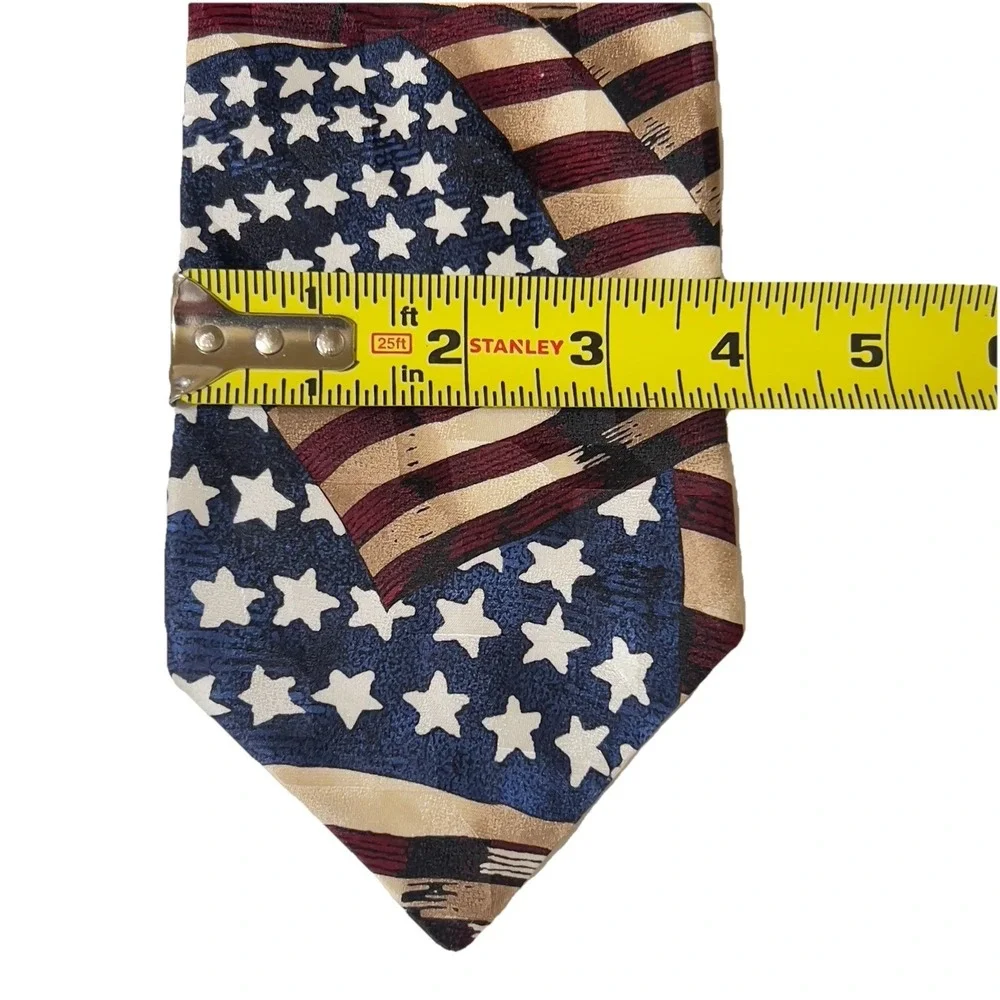Tango by Max Raab Necktie Men One Size Blue Red Americana Flag 1861 Silk